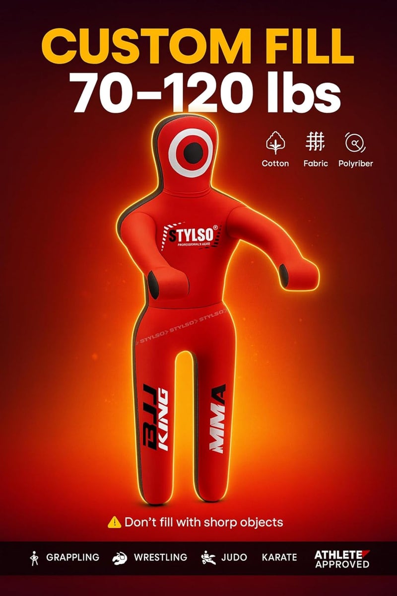 Stylso Un-Filled Grappling Dummy Wrestling Dummy Jiu Jitsu Dummy for BJJ MMA Judo Karate Training Adult Kids and Youth Practice Tackling Dummies - Image 3